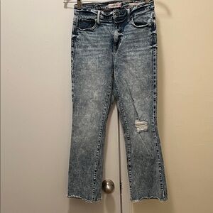 Guess Women's Straight-Leg Distressed Jeans in Washed Blue